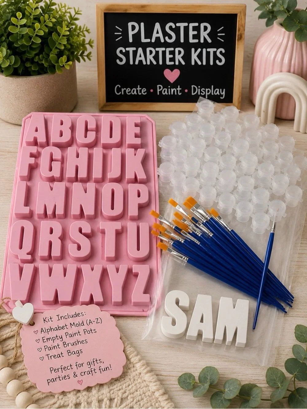 Plaster Starter Kit - Alphabet Mold